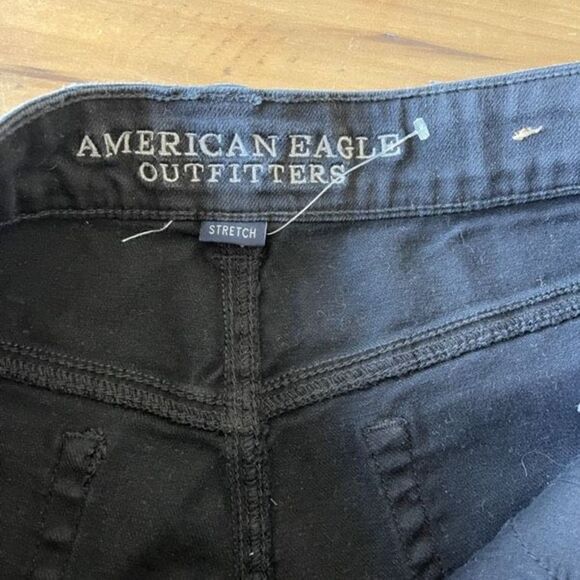 American Eagle High Rise Festival Cut Off Black Jean Shorts - size 8 - Picture 2 of 7